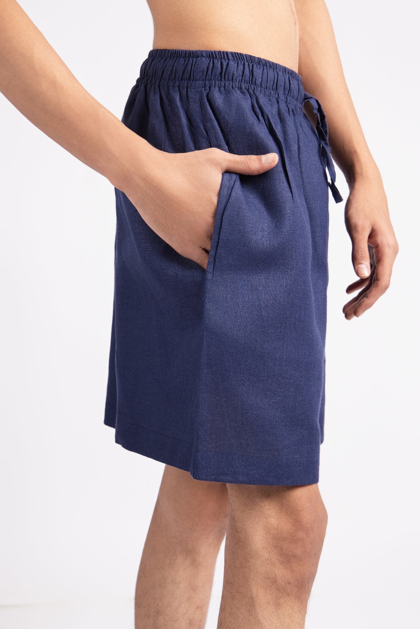 Linen Shorts - Navy