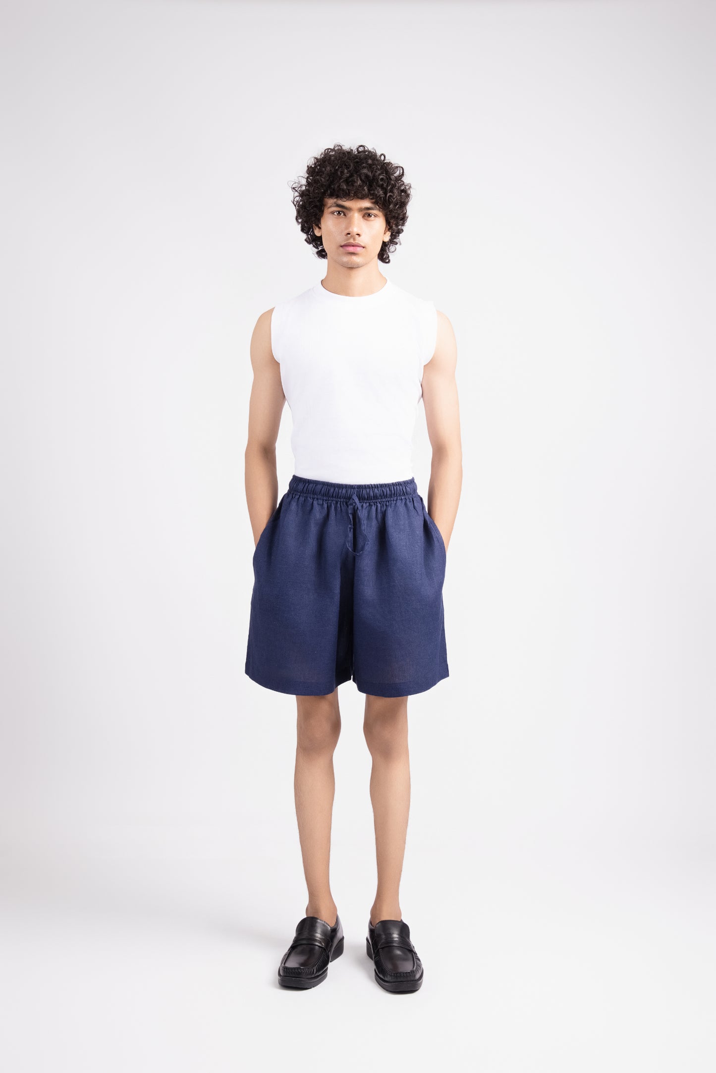 Linen Shorts - Navy