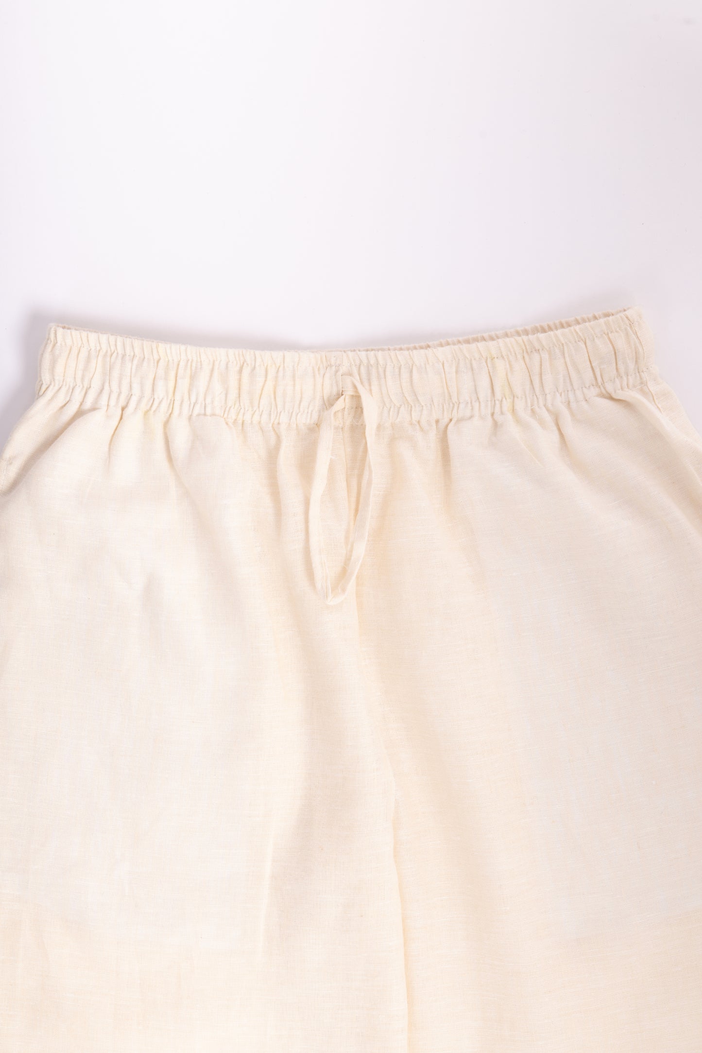Linen Relaxed Fit Trousers - Cream