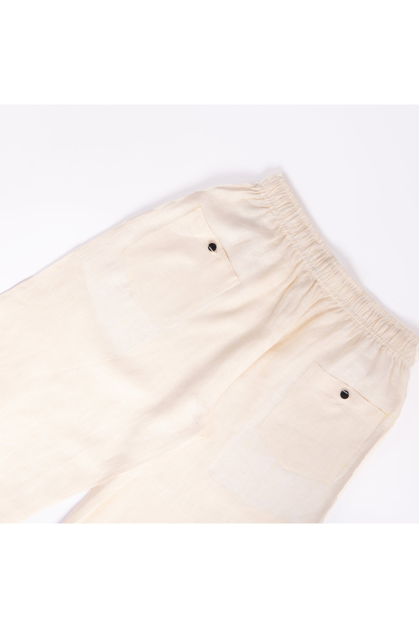 Linen Relaxed Fit Trousers - Cream