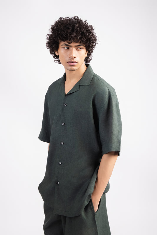 Linen Shirt - Evergreen