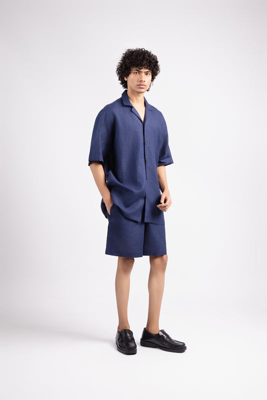 Linen Co-ord Set - Navy