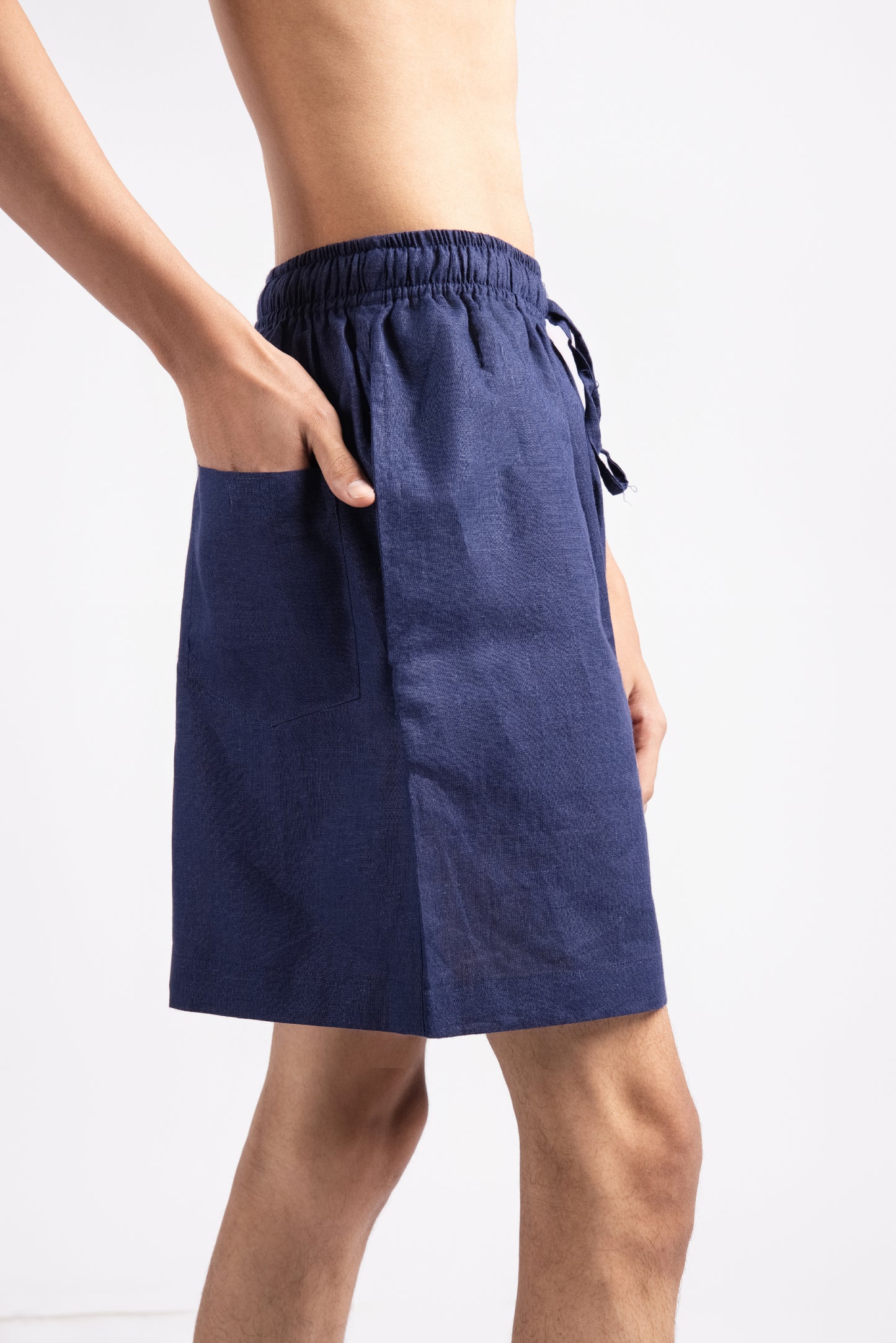Linen Shorts - Navy