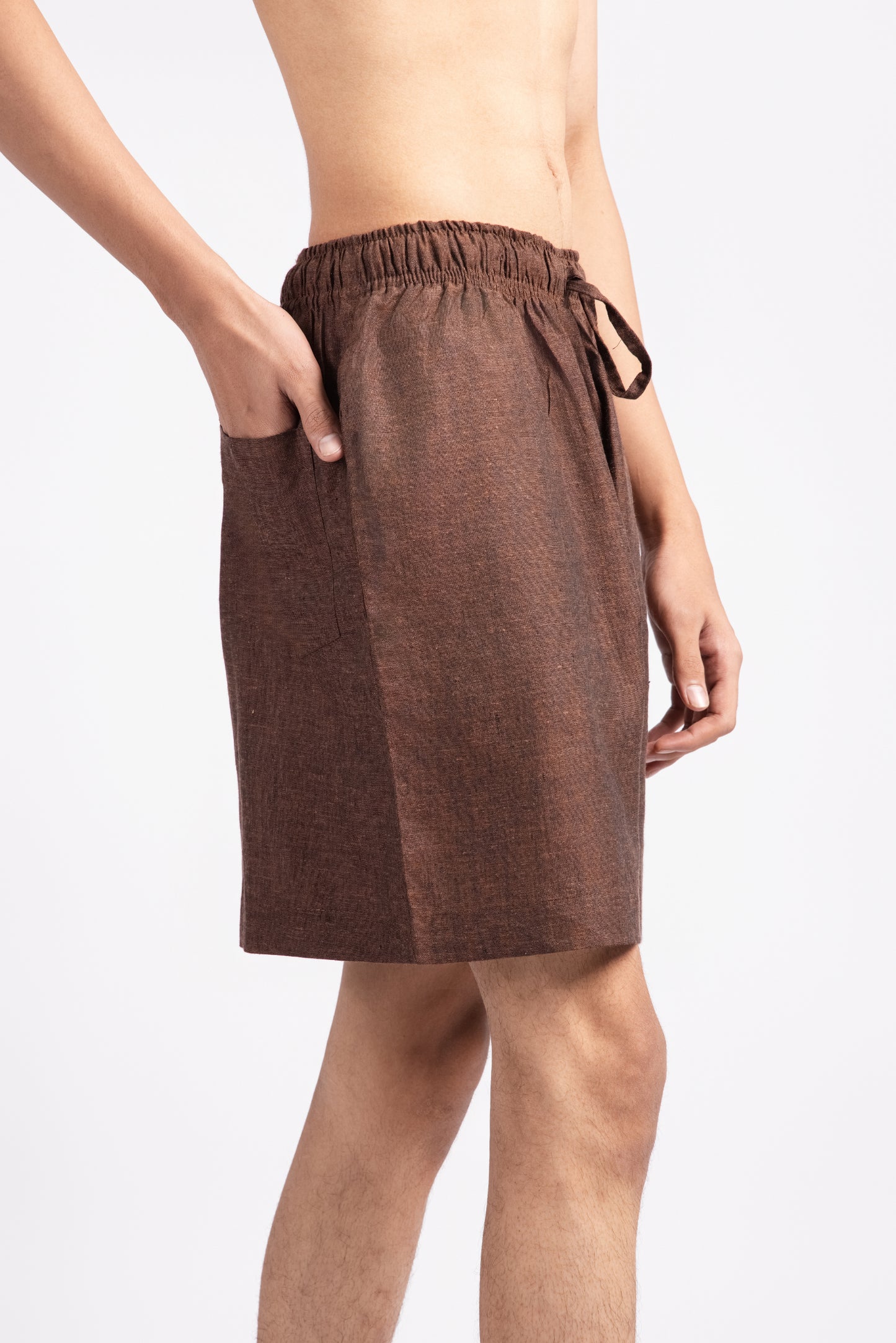 Linen Shorts - Chestnut