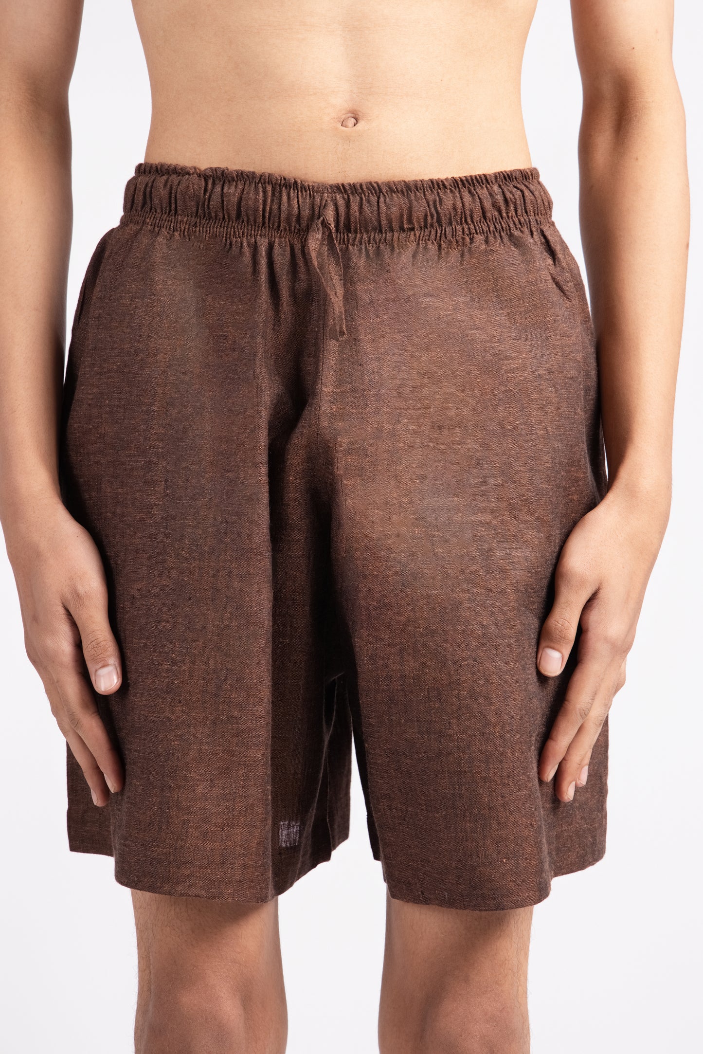 Linen Shorts - Chestnut
