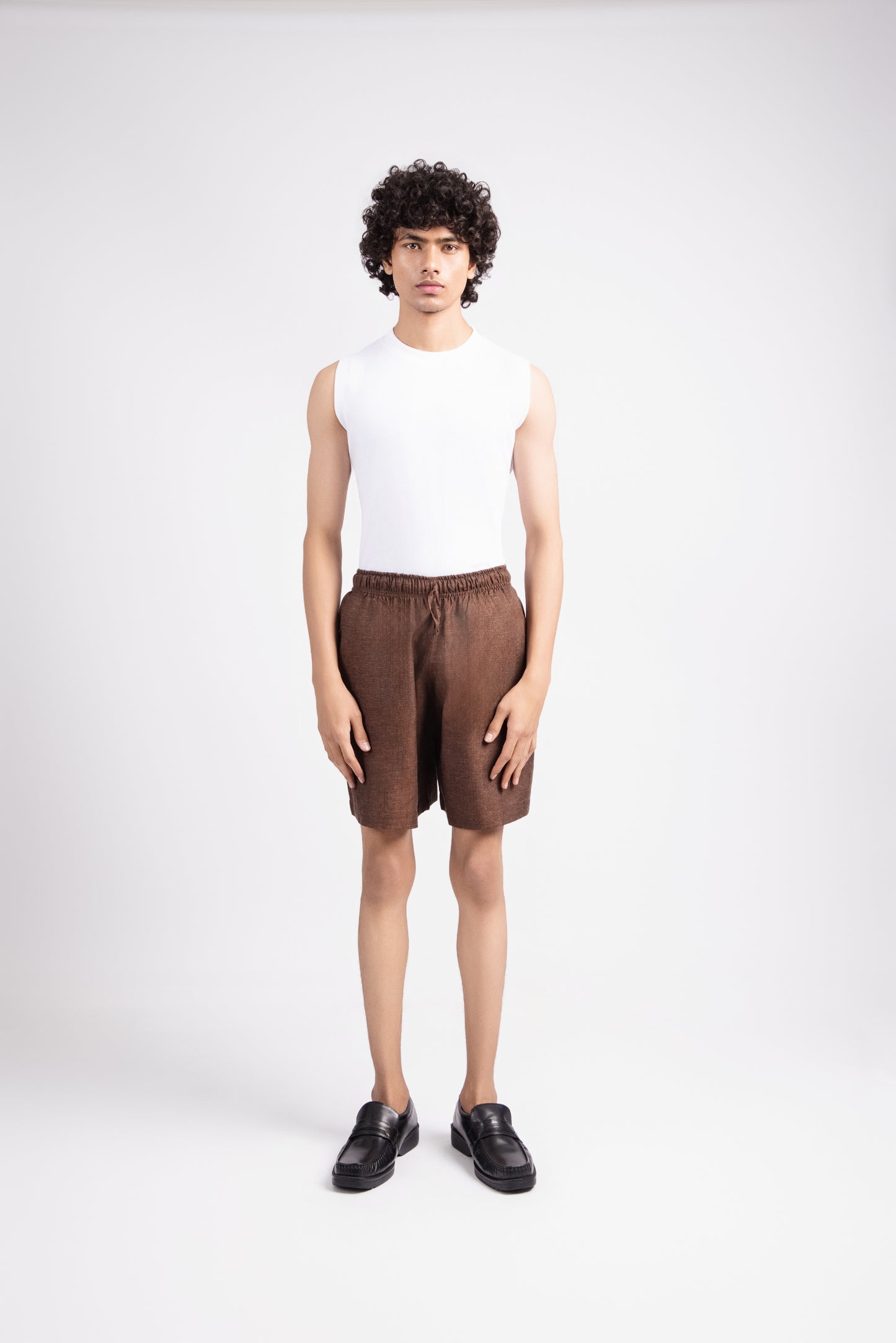 Linen Shorts - Chestnut