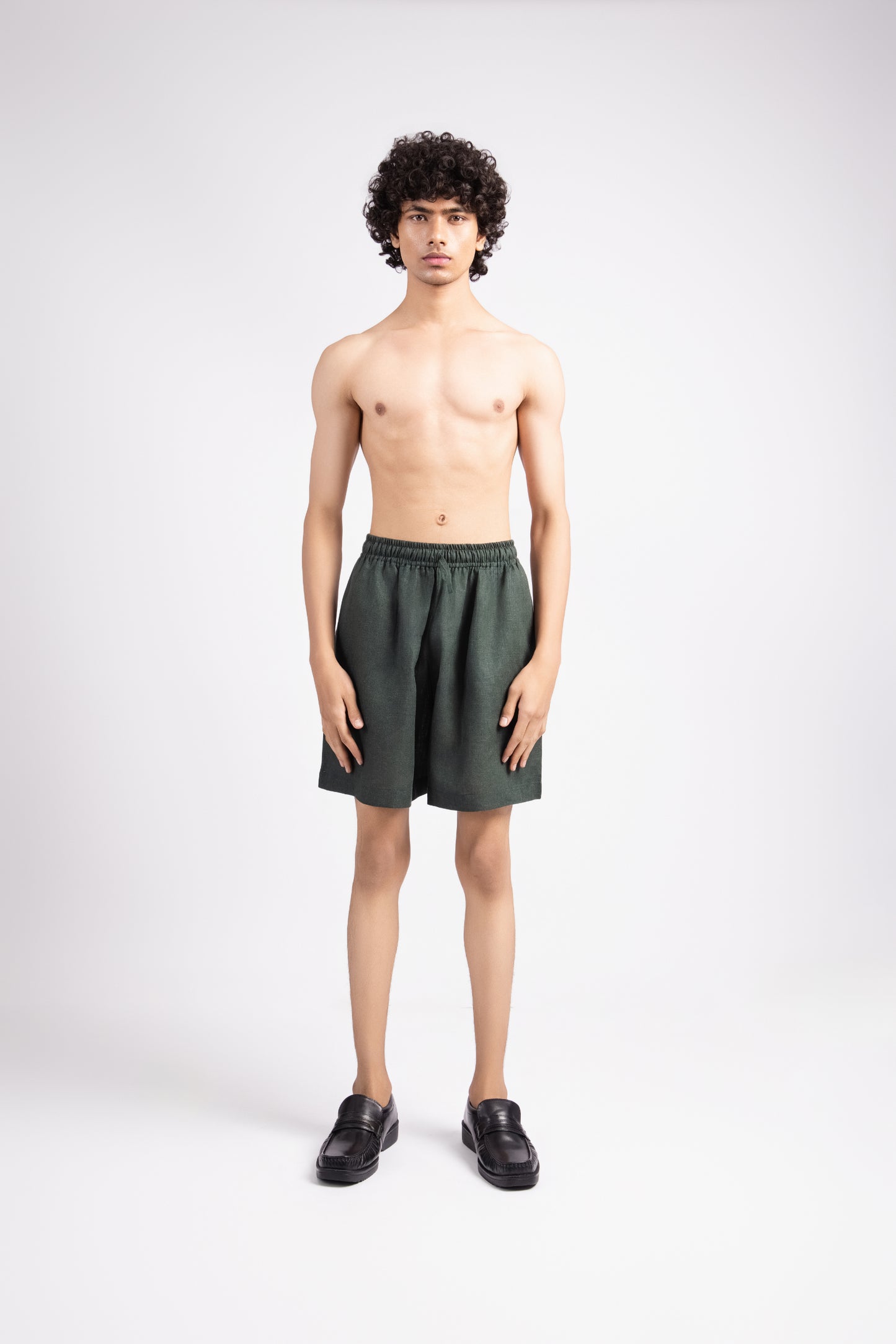 Linen Shorts - Evergreen